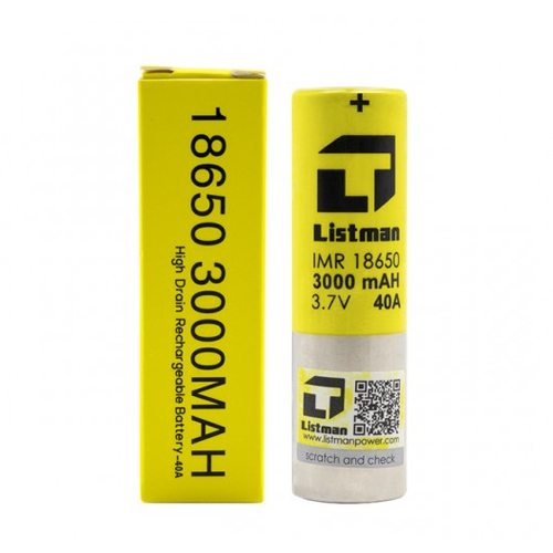 IMR18650 3000mAh Battery by Listman 