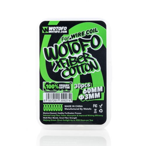 Xfiber Cotton 3MM by Wotofo (30 Pcs Per Pack)