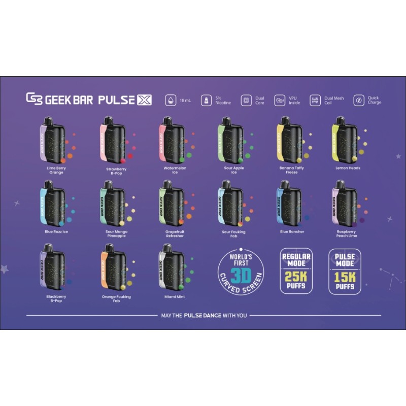 Geek Bar Pulse X 25K Puffs Disposable (Box of 5) Geek Bar Pulse X 25K Puffs Disposable (Box of 5)