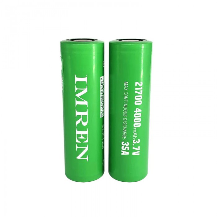 IMR 21700 4000mAh 35A 3.7v Flat-Top Battery (2PK) by IMREN