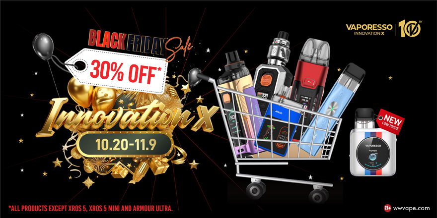 Black Friday Innovation X Vaporesso Sale 10.20 - 11.9