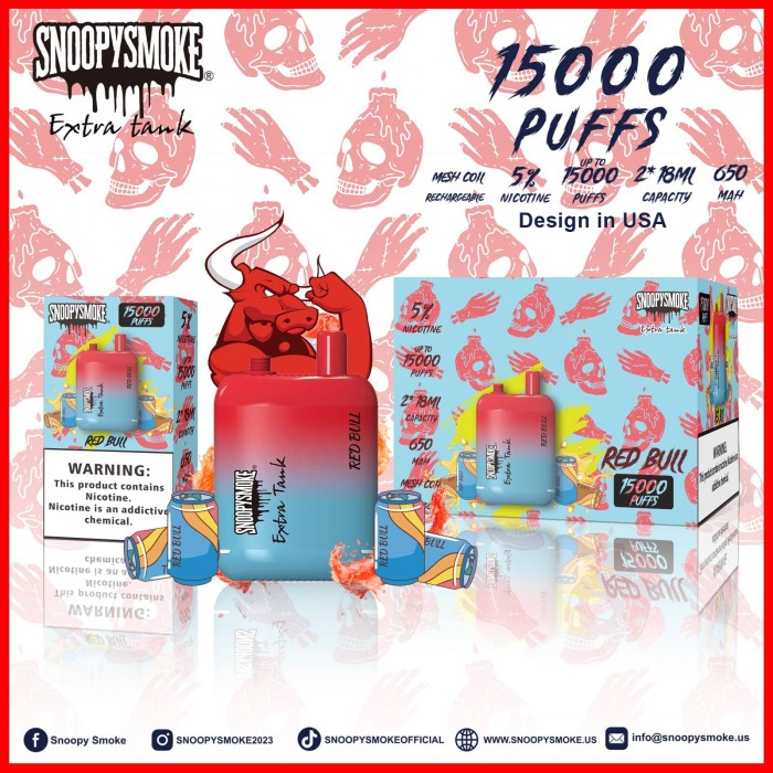 SnoopySmoke Extra Tank 15000 Puffs Disposable (Box of 10)