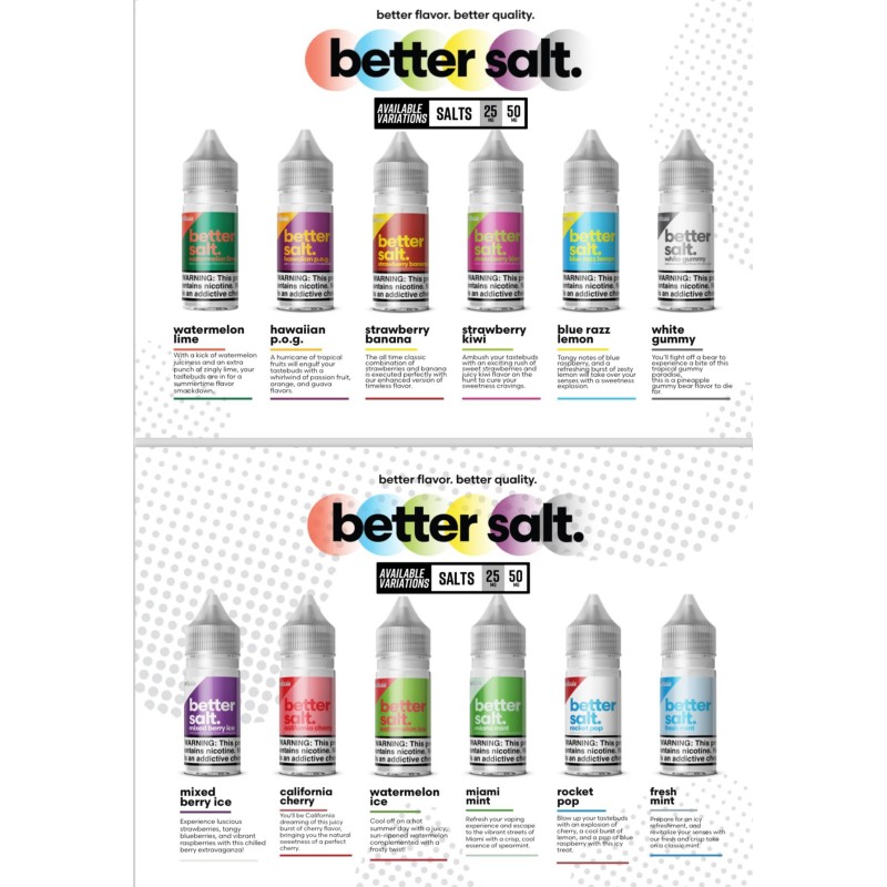 Vapetasia Better Salt Activation Kit (36/25mg+36/50mg = 72) Vapetasia Better Salt Activation Kit (36/25mg+36/50mg = 72)