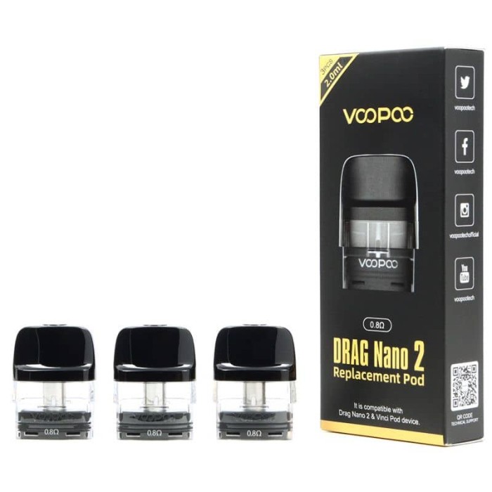 Drag Nano 2 Replacement Pod (Vinci Series V2) by Voopoo Drag Nano 2 Replacement Pod (Vinci Series V2) by Voopoo