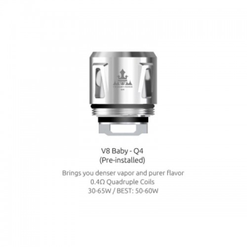 TFV8 Baby - Q4 Replacement Coils by Smok  (5-Pcs Per Pack) TFV8 Baby - Q4 Replacement Coils by Smok  (5-Pcs Per Pack)